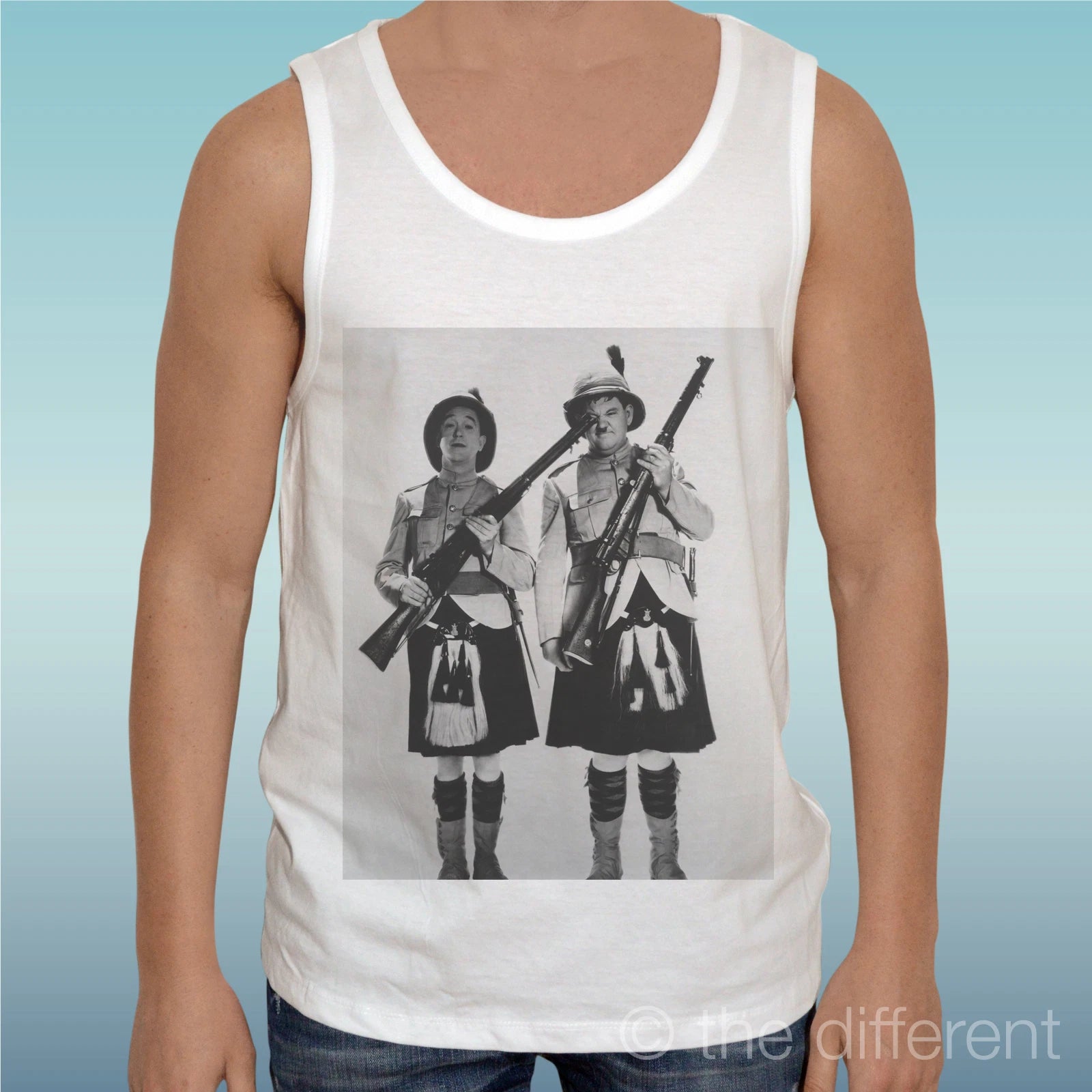 Canotta T-Shirt " Laurel Hardy Safari Film " Tank Top Gift Idea