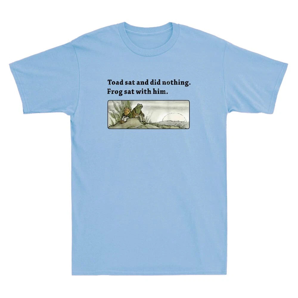 Toad Sat And Did Nothing Frog Sat With Him Funny Saying Vintage Men's T-Shirt