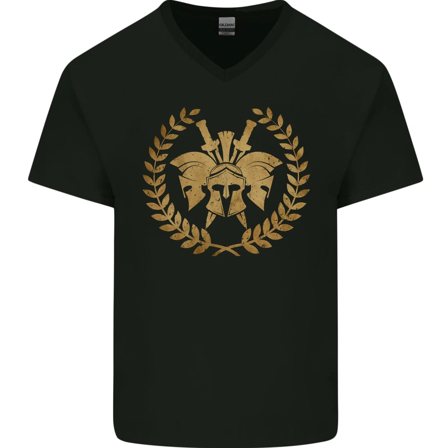 3 Sparta Helmets Gym Bodybuilding Training Mens V-Neck Cotton T-Shirt