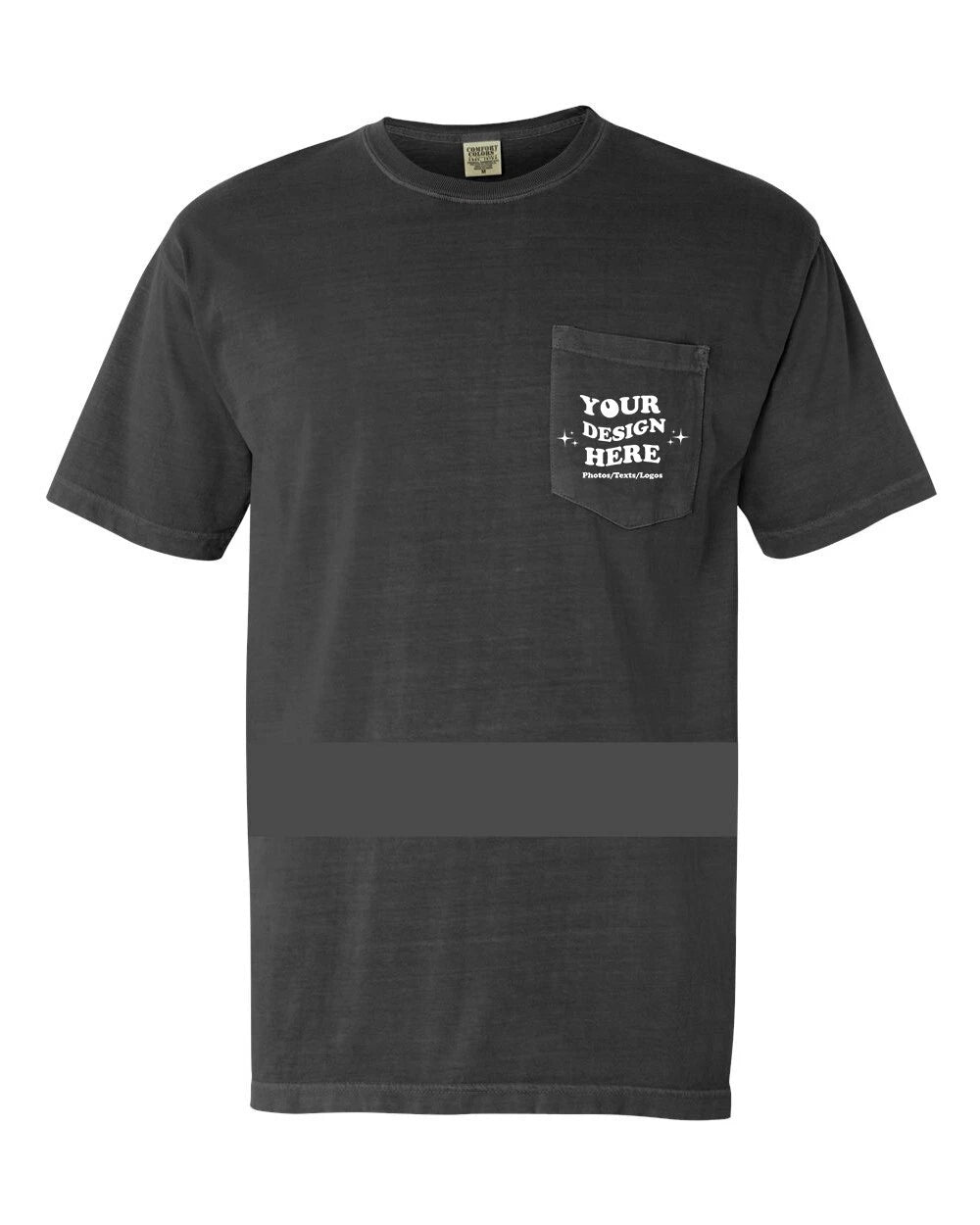 Comfort Colors 6030 Design Your Own Custom Printed Unisex Washed Pocket Tees