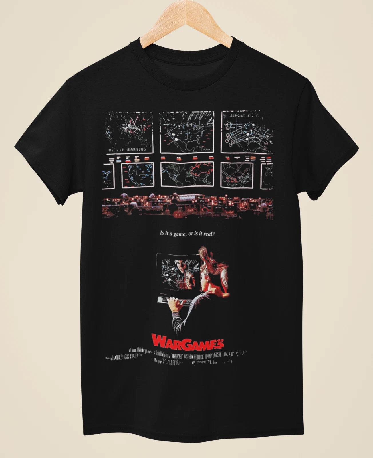 WarGames (1983) - Movie Poster inspired Unisex Black T-Shirt