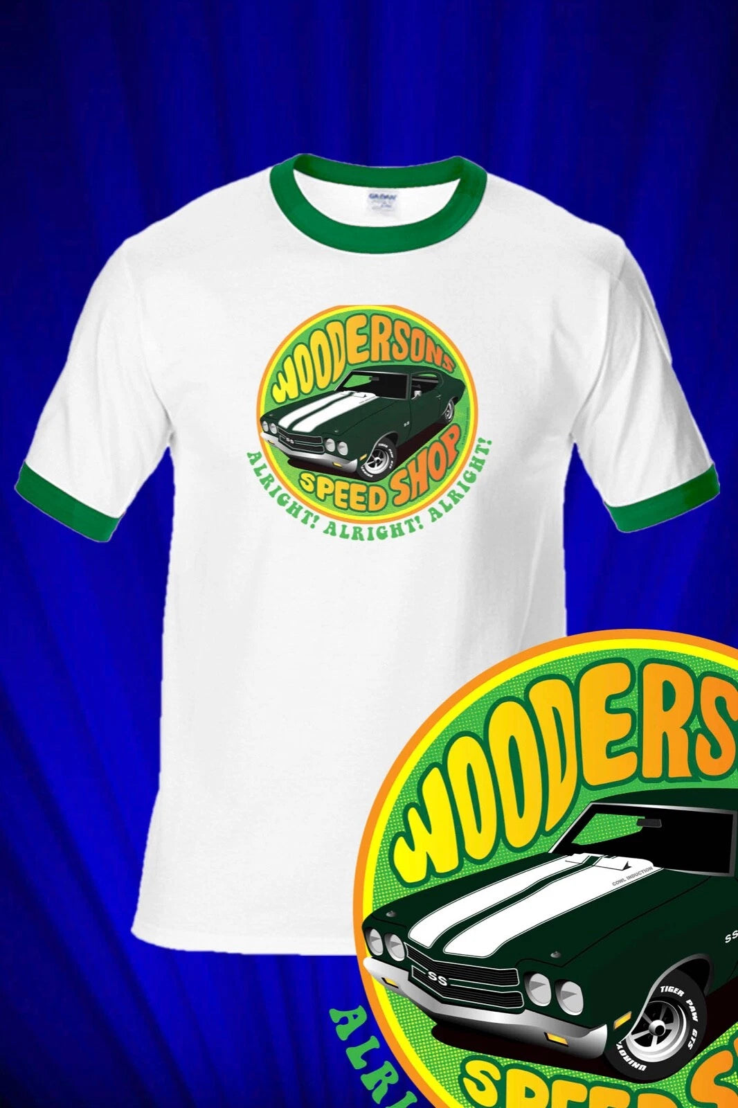 Wooderson's Speed Shop RINGER Tee  Dazed and Confused 1970 Chevelle
