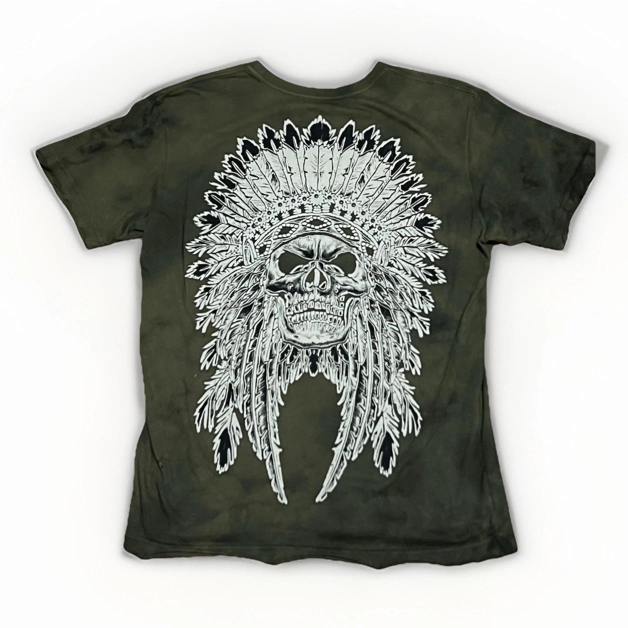 Affliction Tribal Skull Grunge Skater Shirt Excellent Conditions Small Y2K
