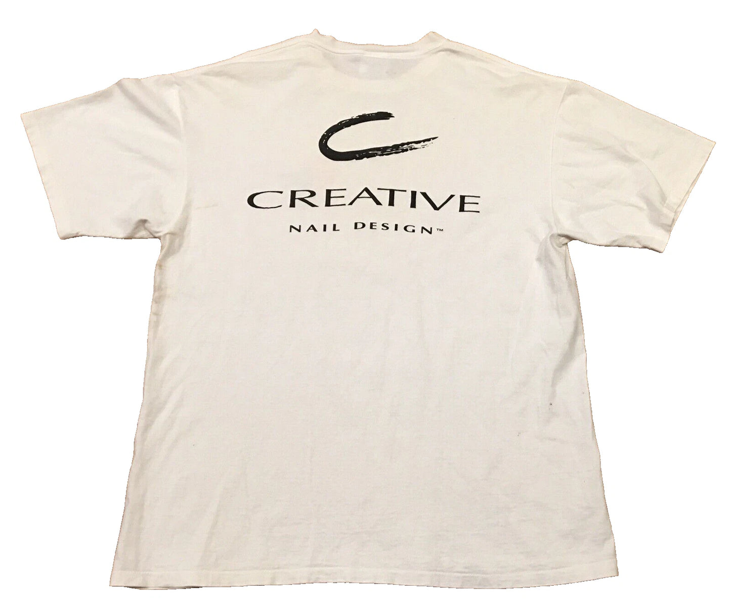 White TShirt XL Men Happy Birthday Radical Creative Nail Design W/Discolorations