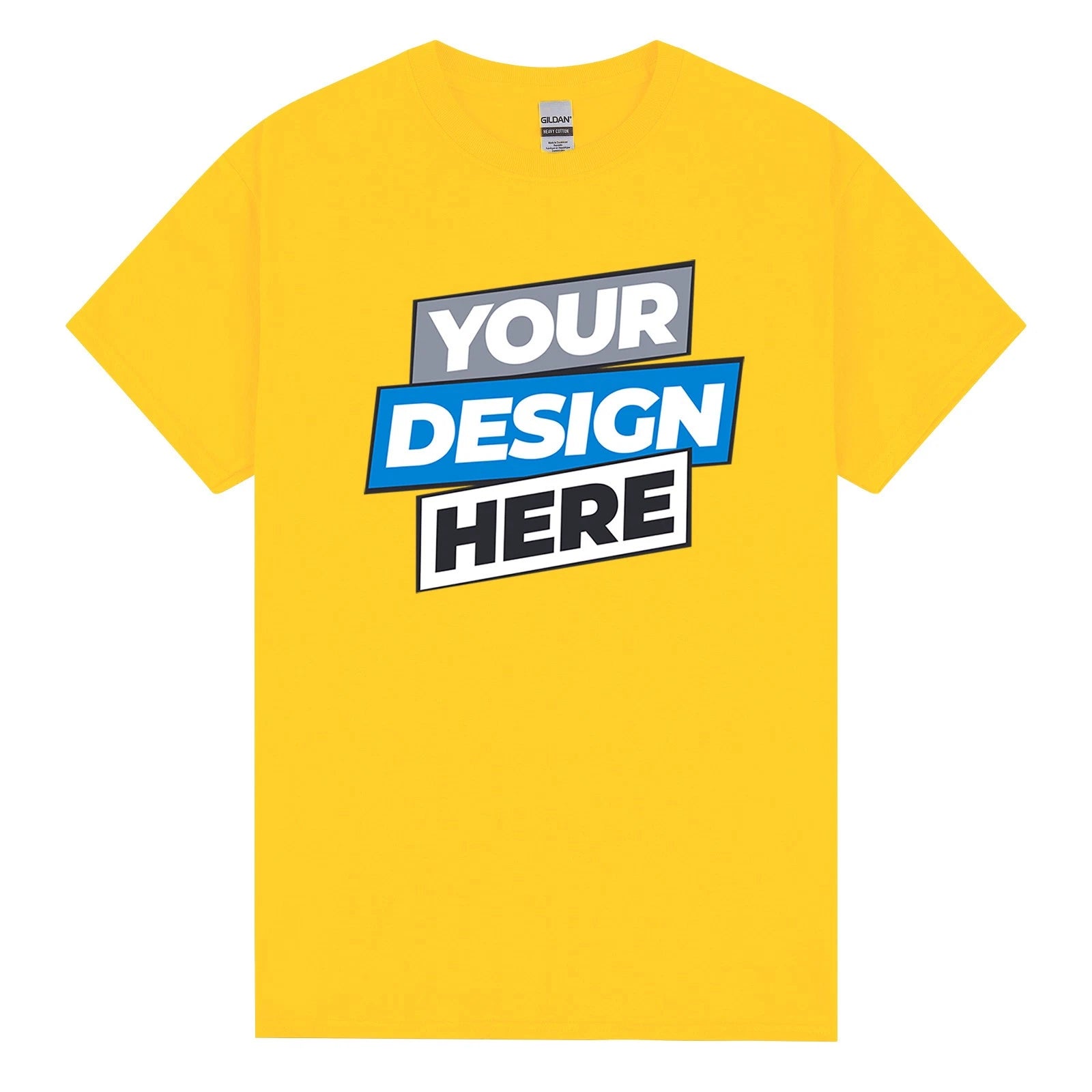 Personalised Printed Mens Custom T-Shirt Logo Text Printing Tee Daisy Yellow