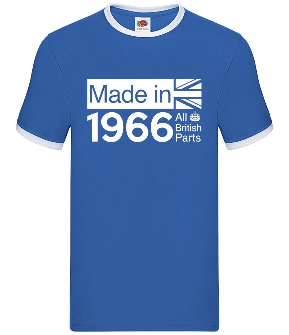 All British Parts 1966 - Mens Ringer - 58th Birthday Gift Present 58 Idea