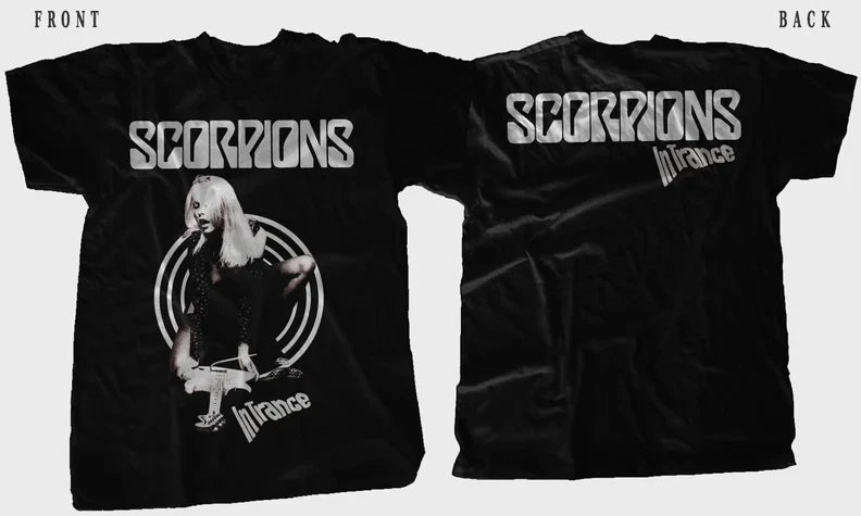 New DTG/DTF Custom Printed T-Shirt – SCORPIONS “In Trance” Album Graphic Tee