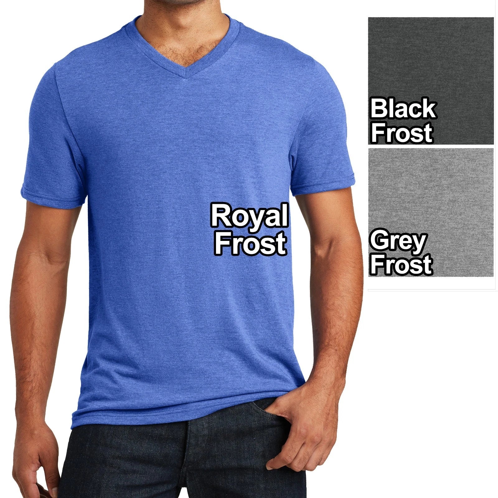 Mens Tri Blend V-Neck T Shirt Short Sleeve Plain Tee XS-XL 2XL, 3XL, 4XL NEW
