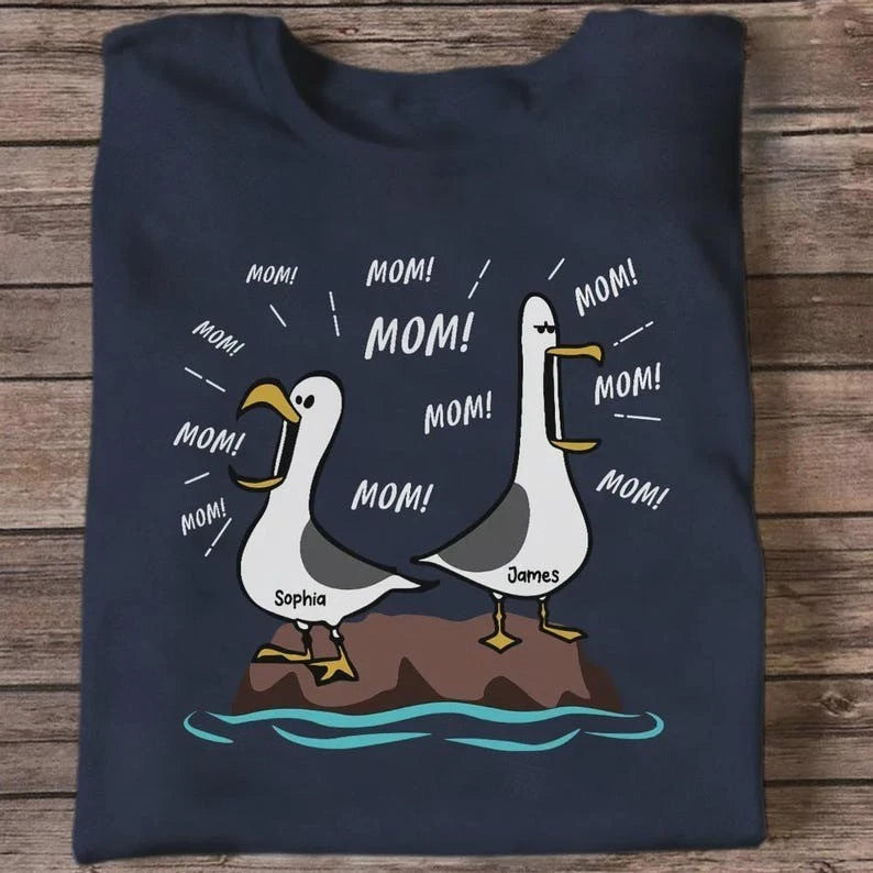 Personalized Seagull Mom Mom Mom Shirt, Funny Mother's Day Gift For Mom