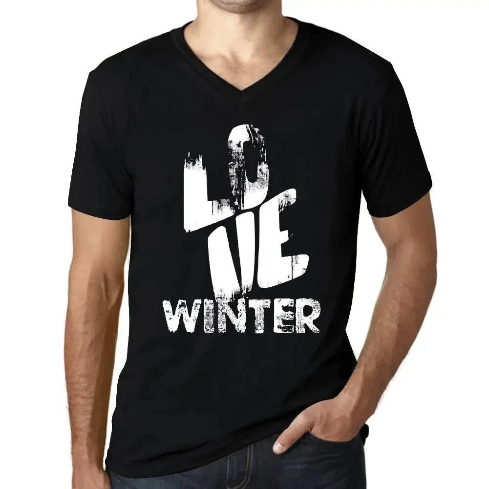 Men's Graphic T-Shirt V Neck Love Winter Eco-Friendly Limited Edition