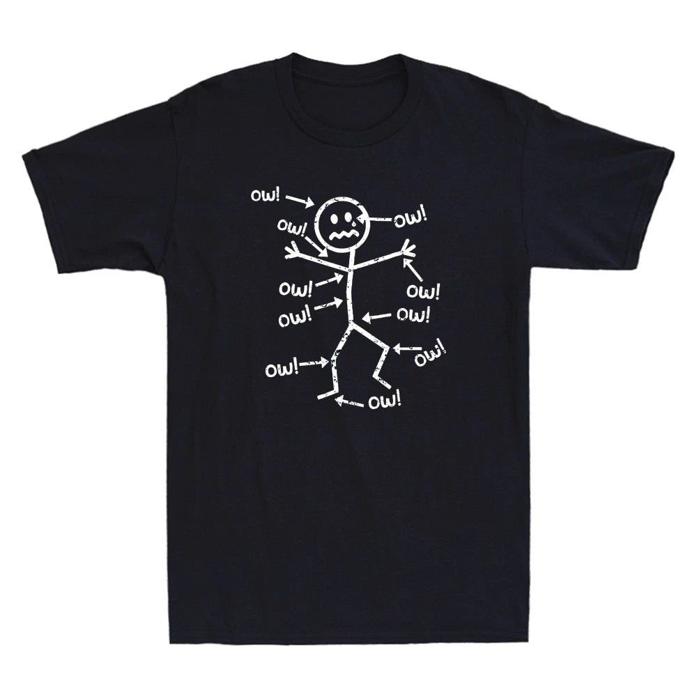 Ow Ow Ow Funny Chronic Pain Scream Character Graphic Men's Short Sleeve T-Shirt