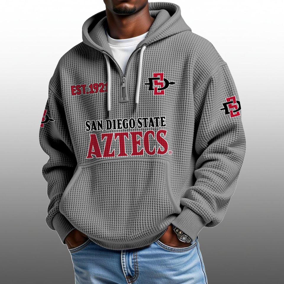 San Diego State Aztecs EST 1921 Half Quarter Zip Waffle Hoodie