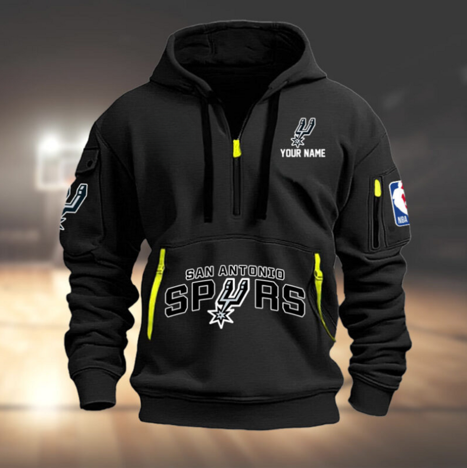 Personalize San Antonio Basketball Team Quarter Zip Hoodie