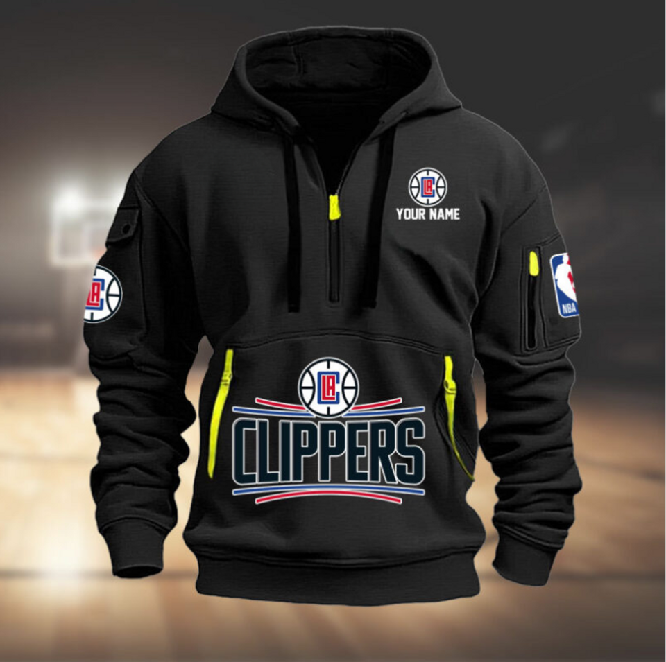 Personalize Basketball Team Quarter Zip Hoodie