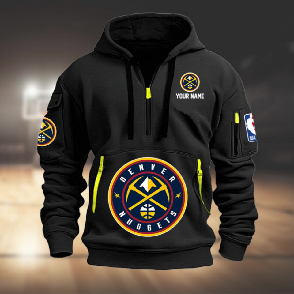 Personalize Denver Basketball Team Quarter Zip Hoodie