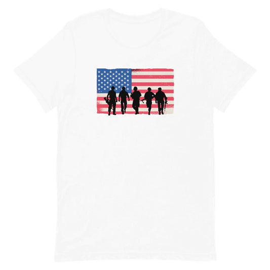 Soldiers With American Flag Unisex T-shirt