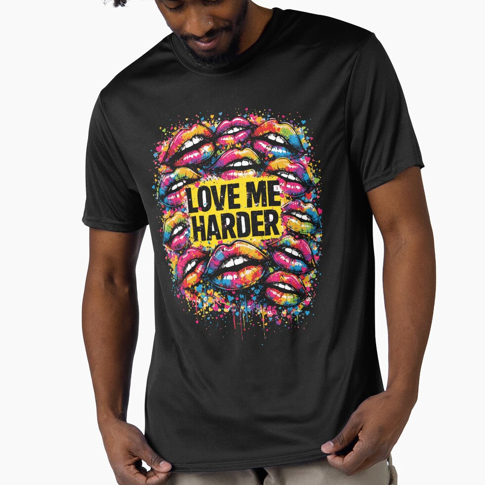 Love Me Harder Graffiti Lips Bold Romantic Design by Dejbar