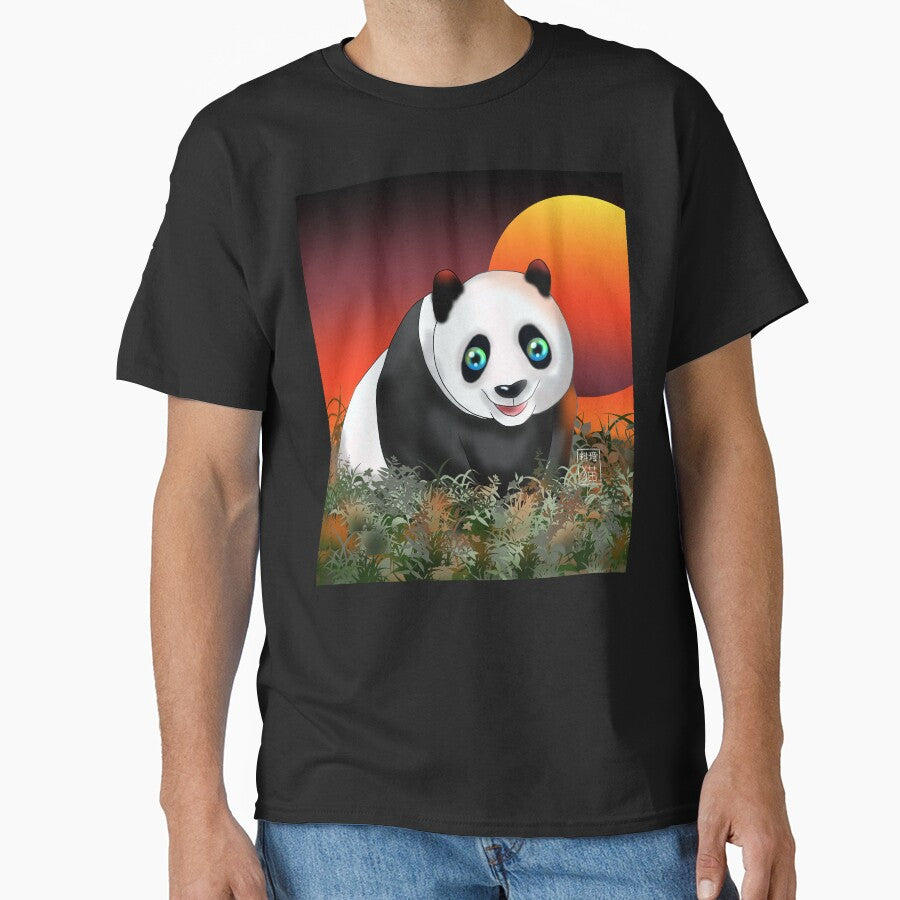 cartoon panda sunset by BeingNow