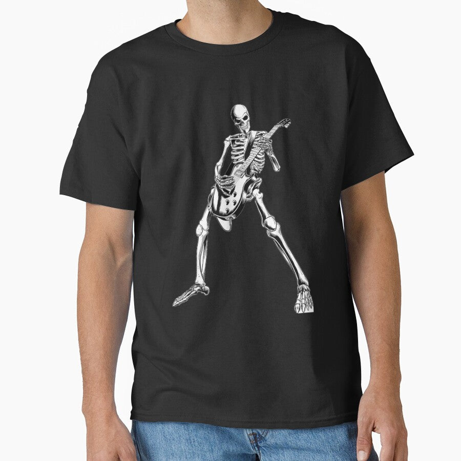 skeleton playing guitar electric Acoustic Classical by bluechic89