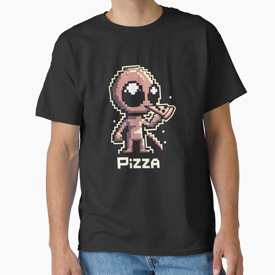 Cute Pixel Funny Alien Pizza Lover by Logiamerch