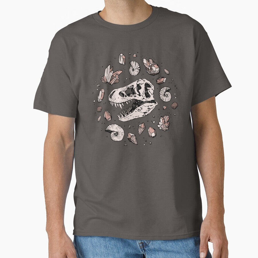 Geo-rex Vortex | Rose Quartz | Dinosaur Skull Fossil Art by OMEGAFAUNA
