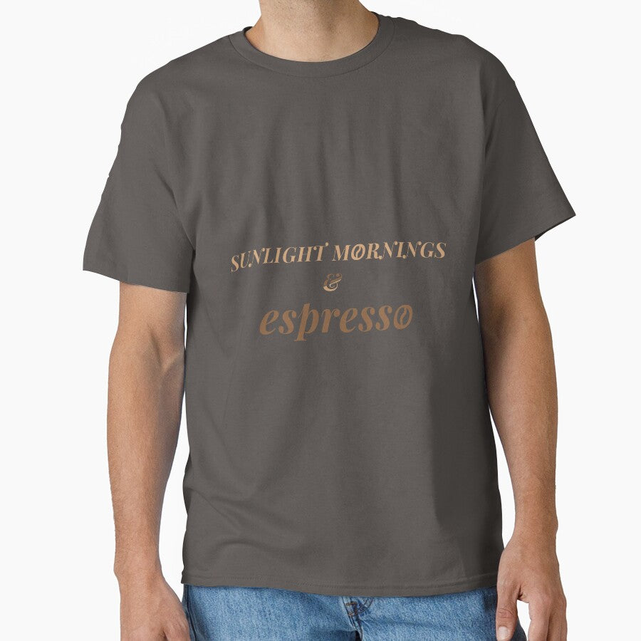 Sunlight Mornings & Espresso T-Shirt – Soft Aesthetic Coffee Lifestyle Tee by PixelCraftBD