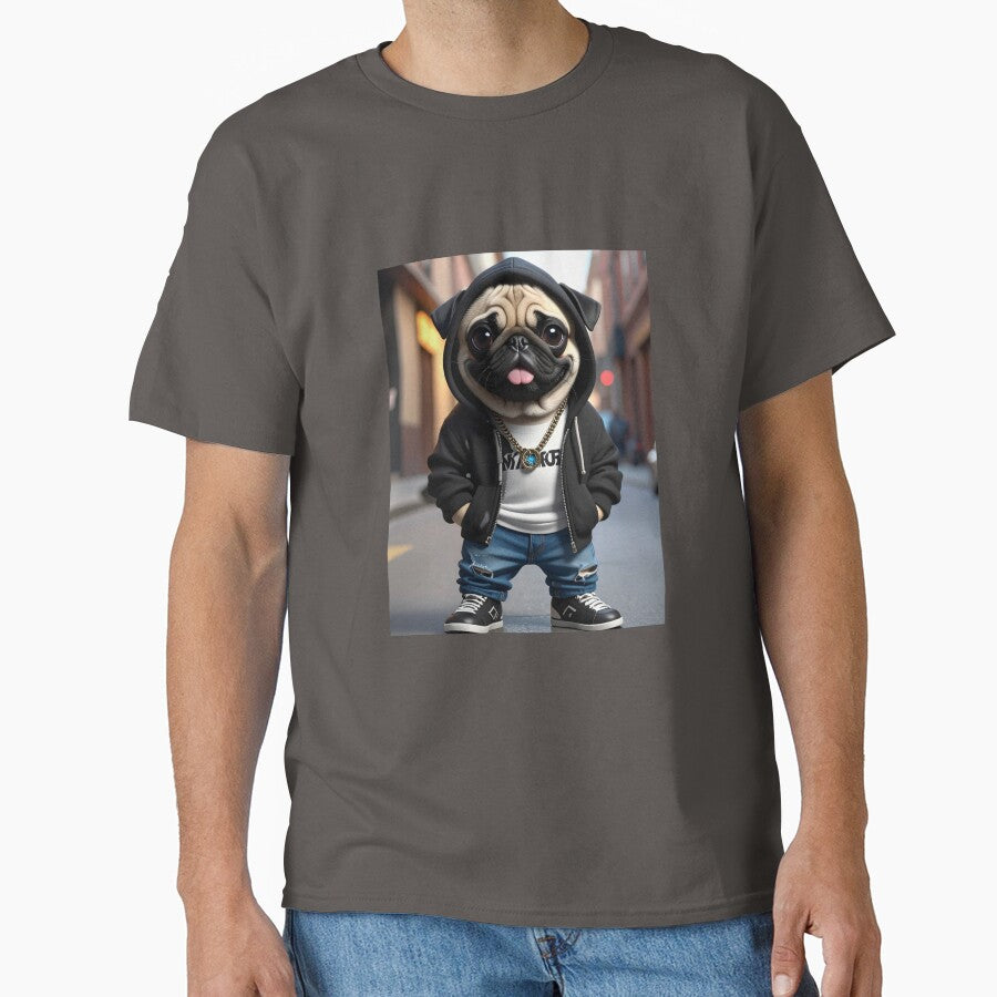 Street Pug Boss – Dark Urban Dog Aesthetic by vinothmech53