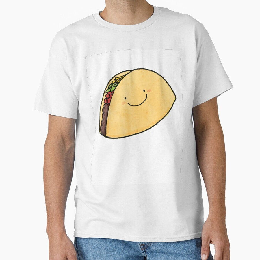 Happy Taco White Background by Claire Lordon