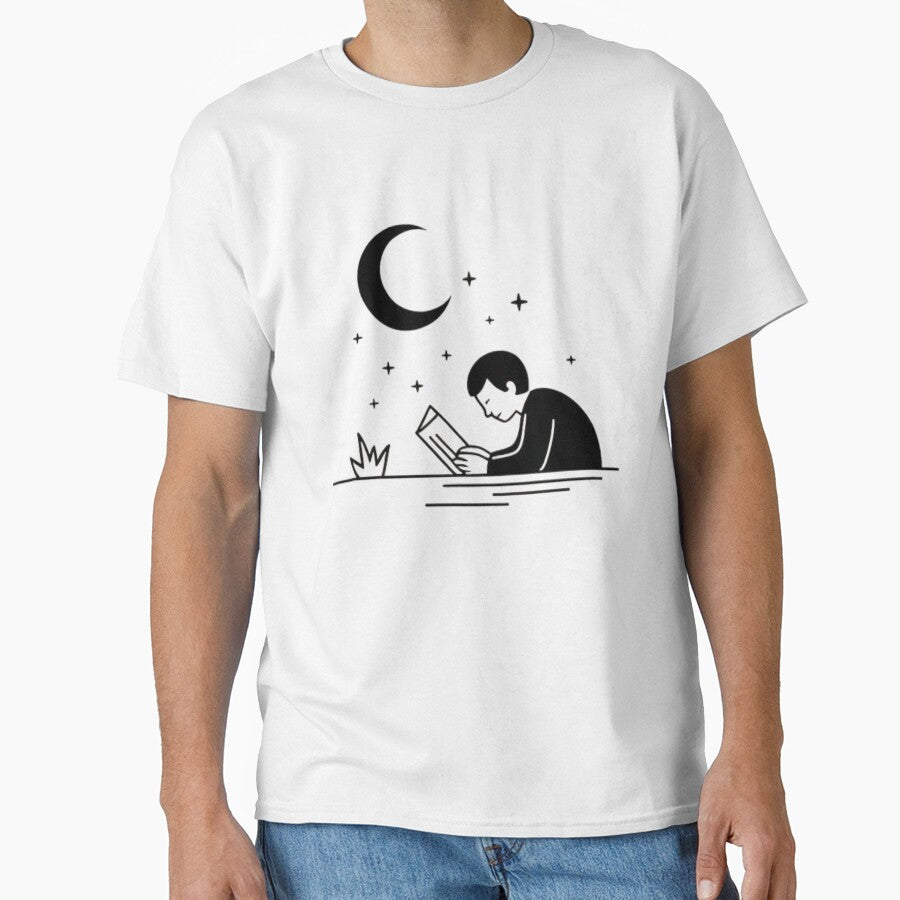 Introvert Design – Person Sitting Alone (Moon) by AGRO ART