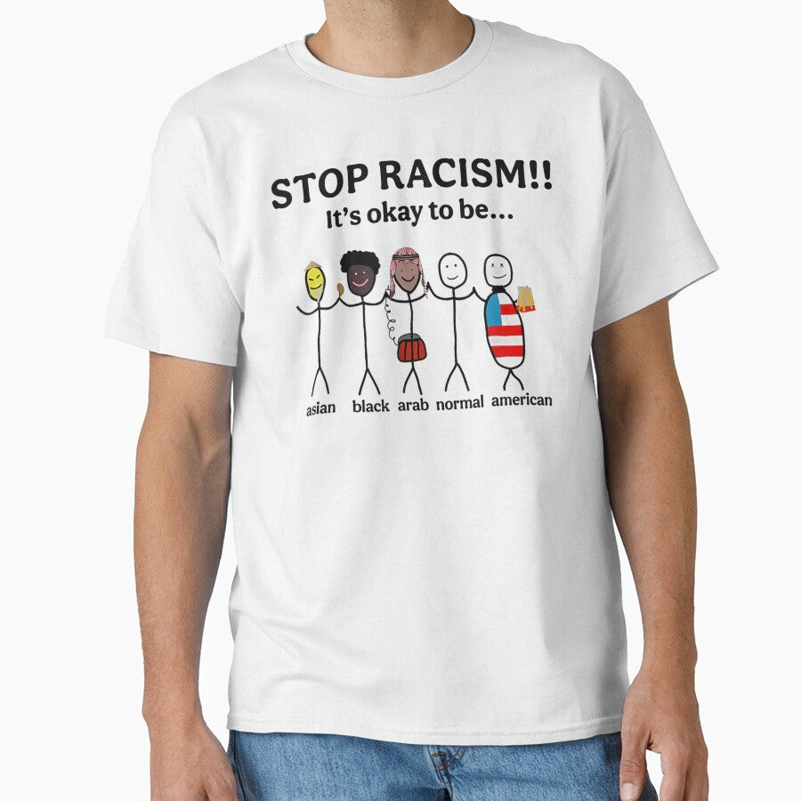 Stop Racism Inclusive Unity Stick Figures Diversity Equality Social Justice Art by LizzyKeiko