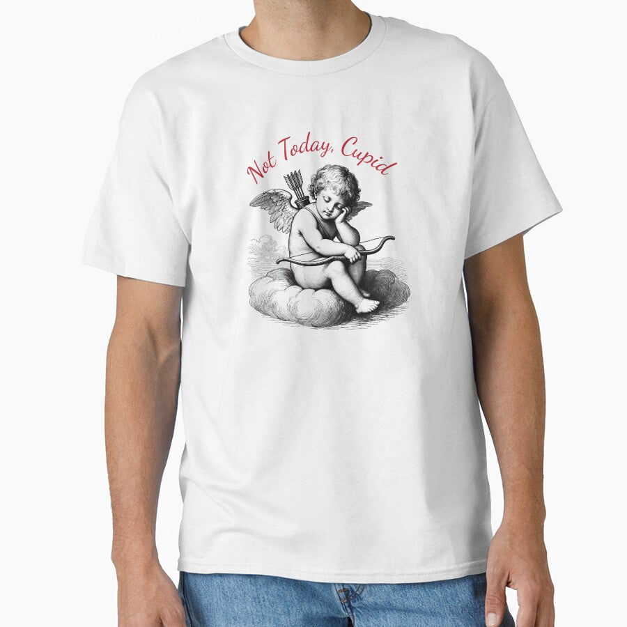 Not Today Cupid – Funny Anti Valentine Design, Vintage Cherub, Dark Academia Aesthetic by Olhapro