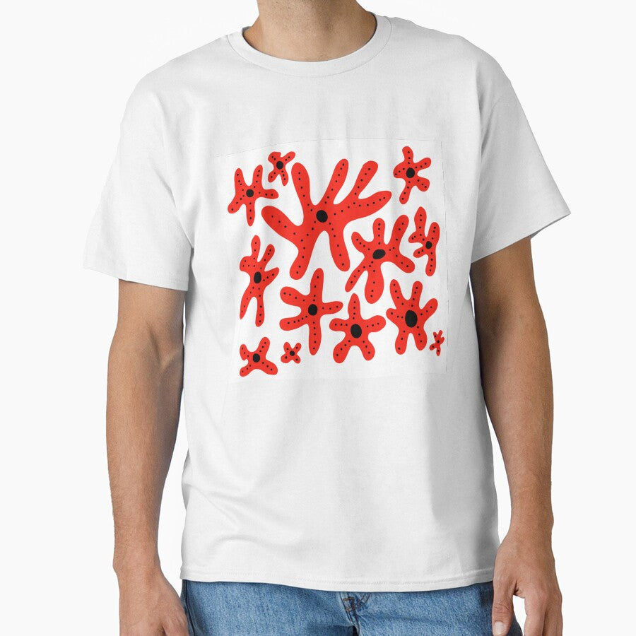 Little red flowers with dots by BurbleCat