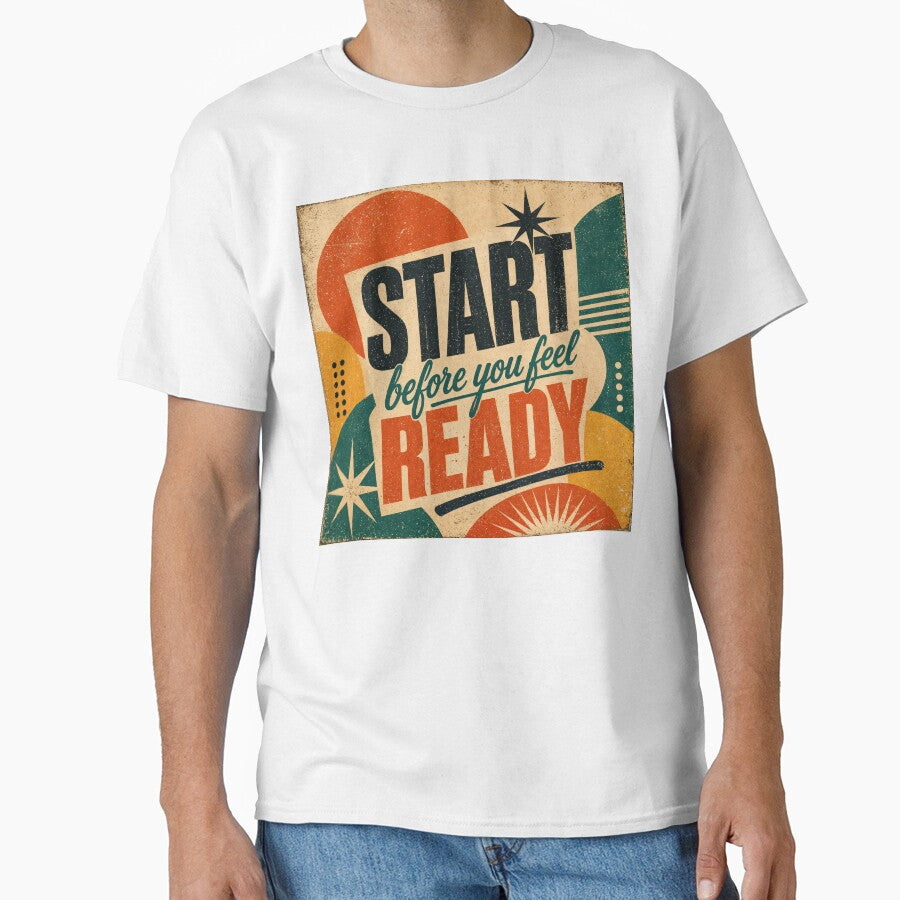 Wall Art - Postcard - Retro Momentum: Start Before You Feel Ready by ForeverPrintsOK