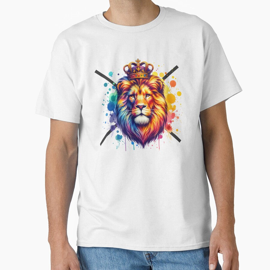 Biz graphic design shirt colorful lion head by bizmedia