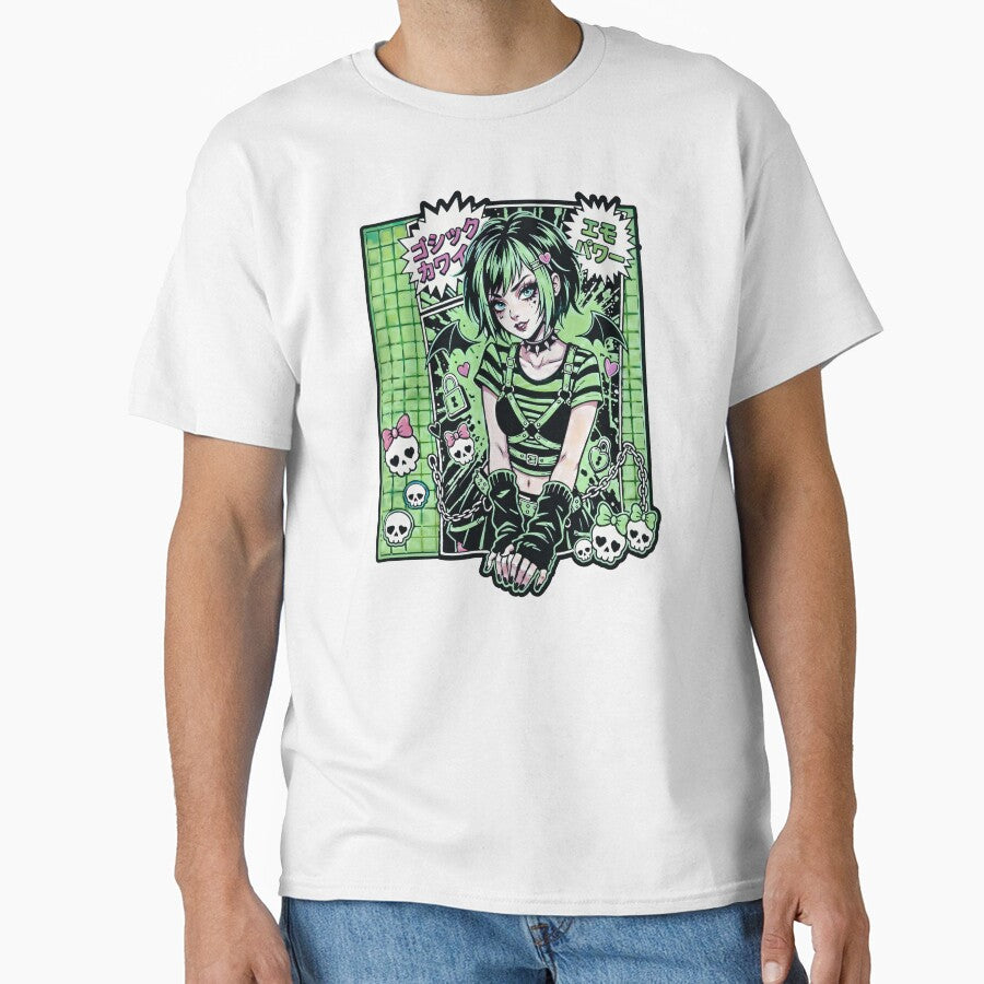 Gothic Kawaii Emo Girl Green Aesthetic by D6rkT3chDemon