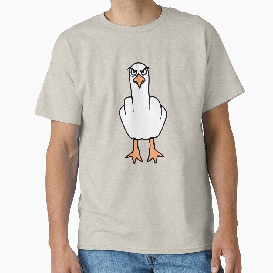 Seagull middle finger insult stinky finger cheeky by shirt-o-mat