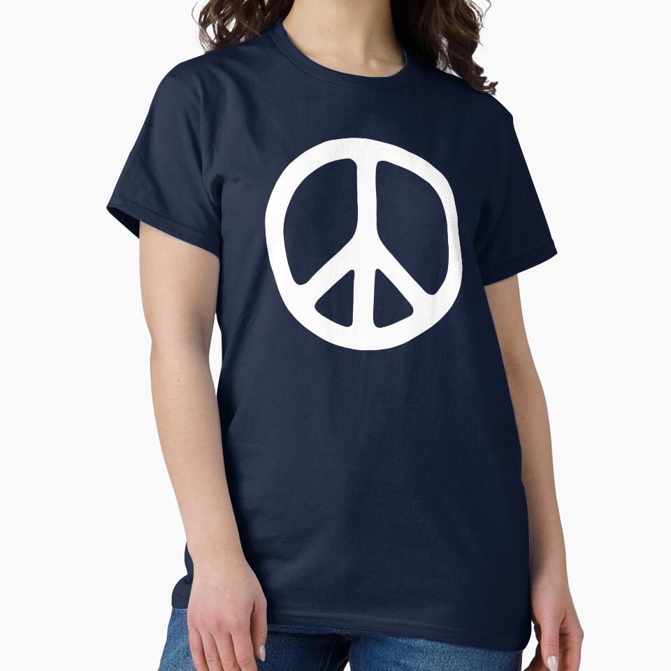 Hand Drawn White Peace Sign by PixelProtest
