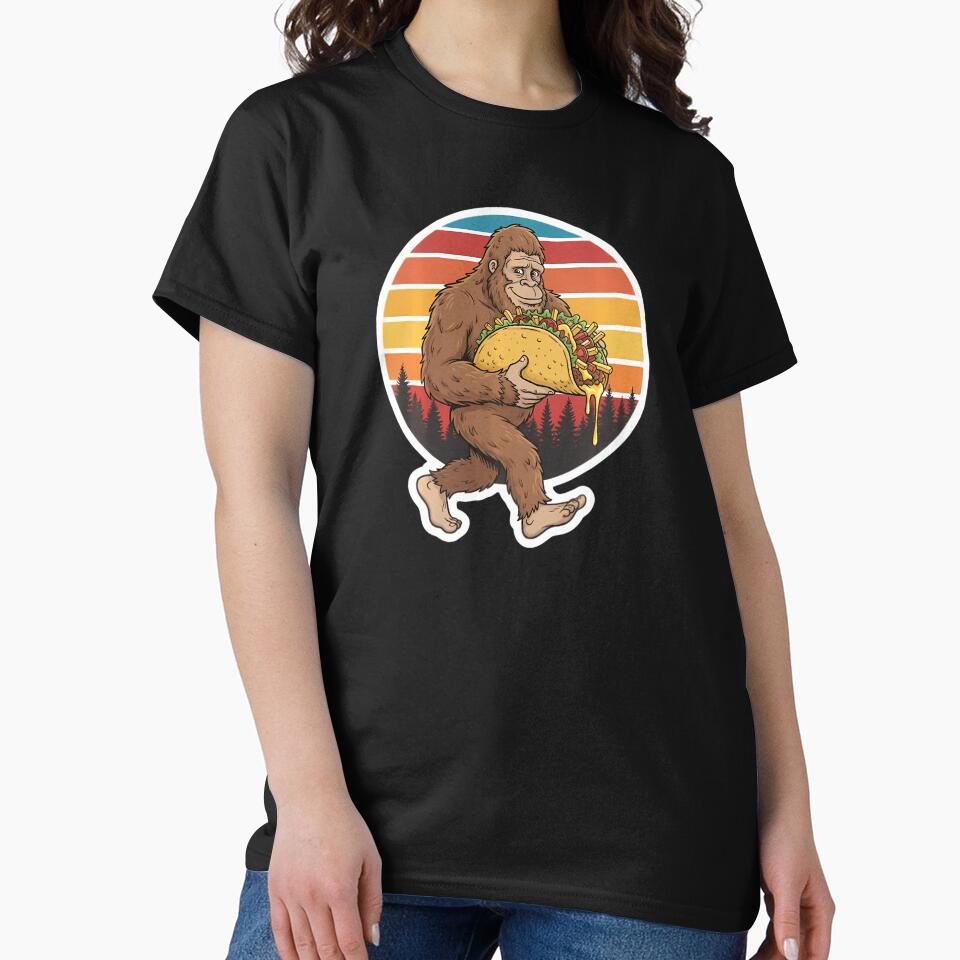 Bigfoot Carrying Taco Funny Cinco De Mayo by Le7yaStore