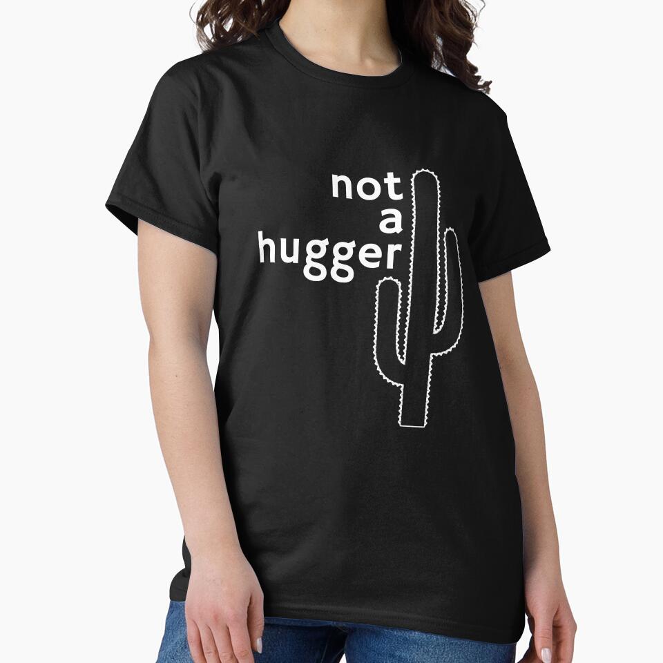 Not A Hugger Cactus Funny Introvert Humor Hug Quote by sillyquestions