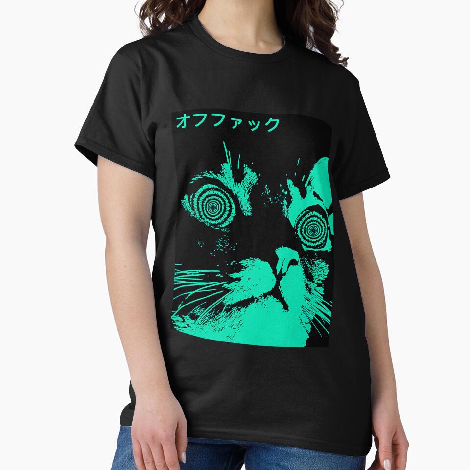 Vaporwave Cool Cat Japanese Urban Neon Style by RomaTextile