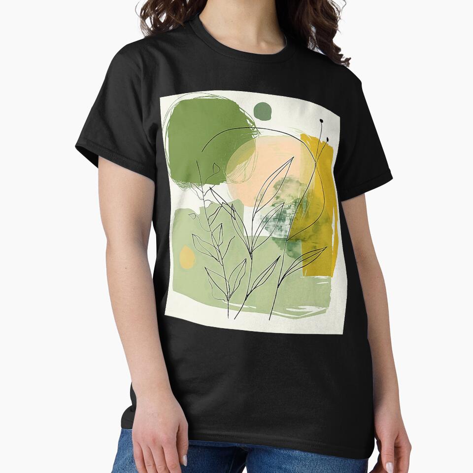 Boho-Style Green And Soft Yellow Hues Abstract by DEC02