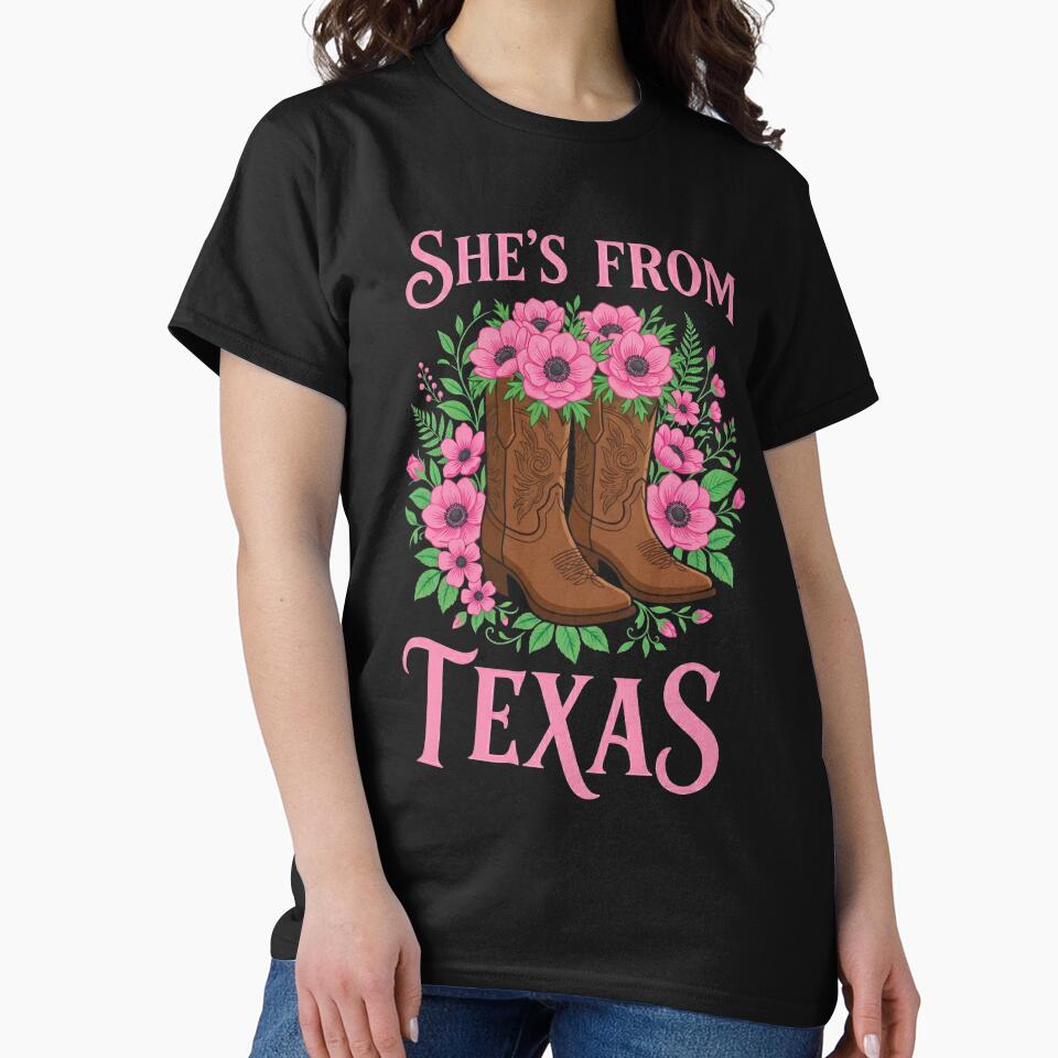 She's From Texas Floral Cowgirl Boots by G350