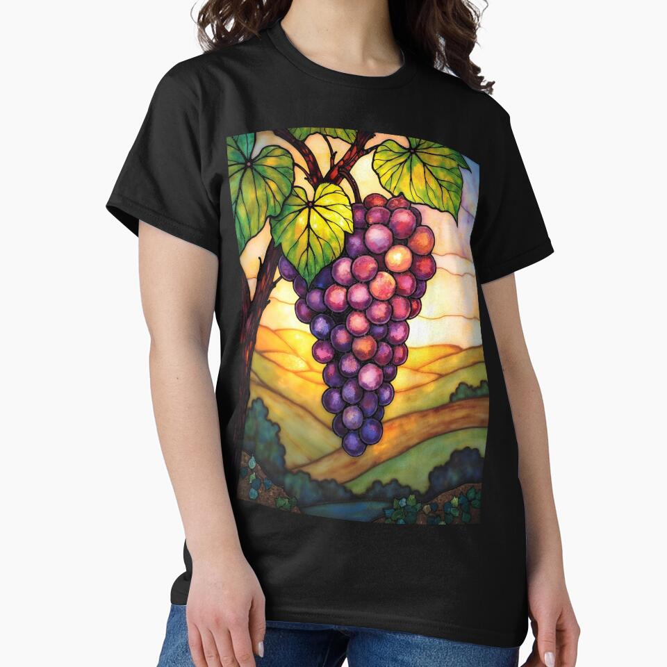 Stained Glass Grapes | Vineyard Wine Art by Debbie Schulte