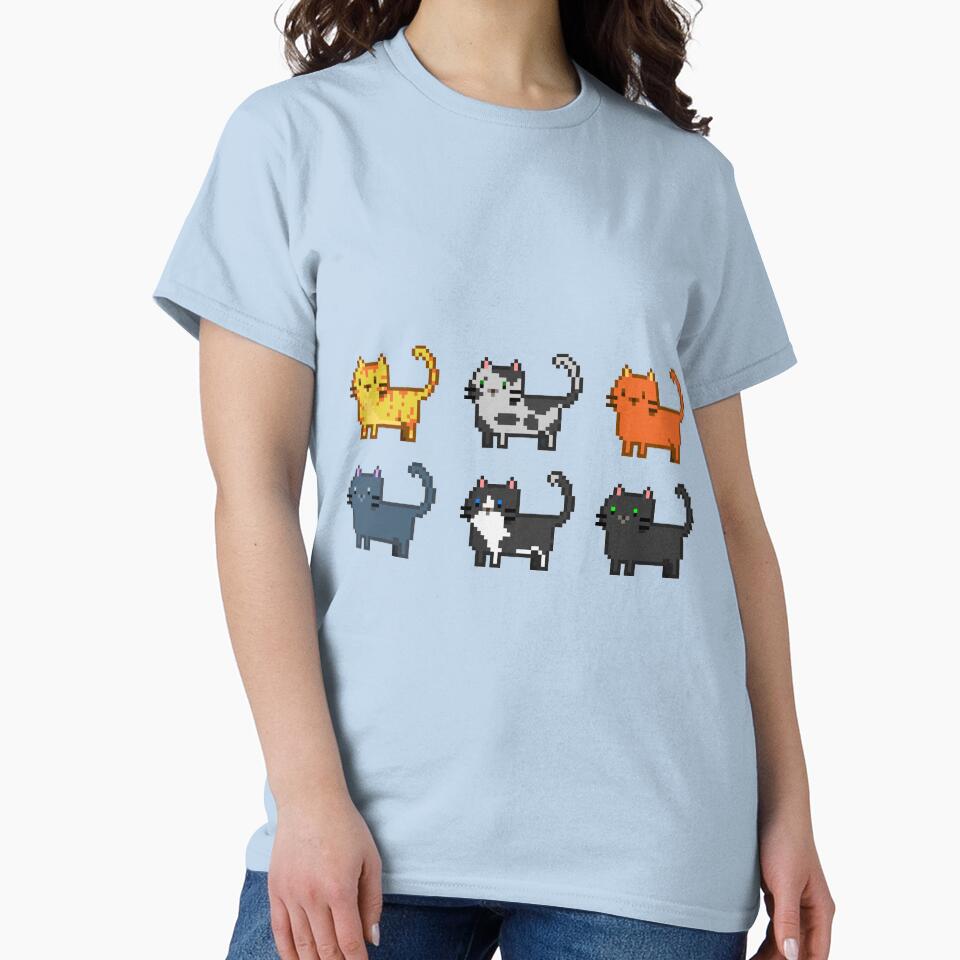 Cute Pixel Cats Two Rows by With Love, InspireMari