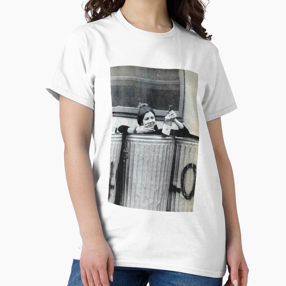 Carrie Fisher in a Trash Can by Merch-On
