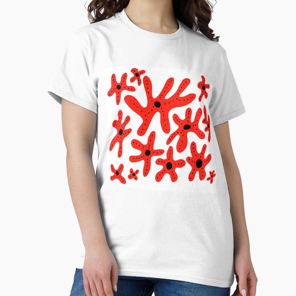 Little red flowers with dots by BurbleCat