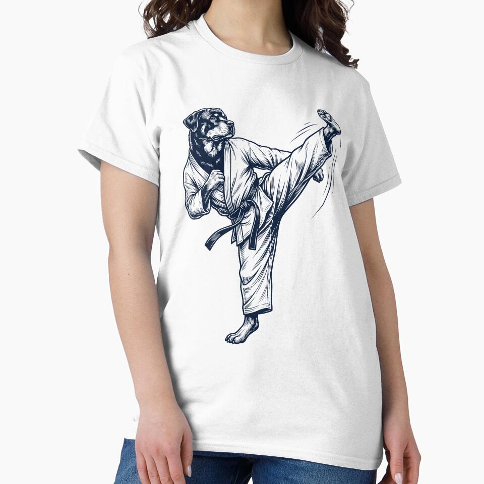 Vintage Rottweiler Doing Karate Martial Art Dog Lover by TerryConnells