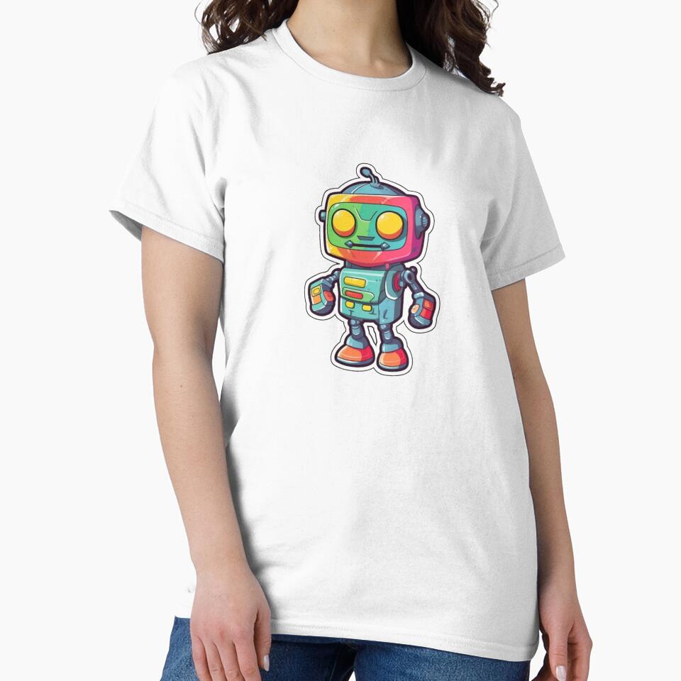 Colorful Robot Cartoon, Fun Groovy Robot by jakeparco