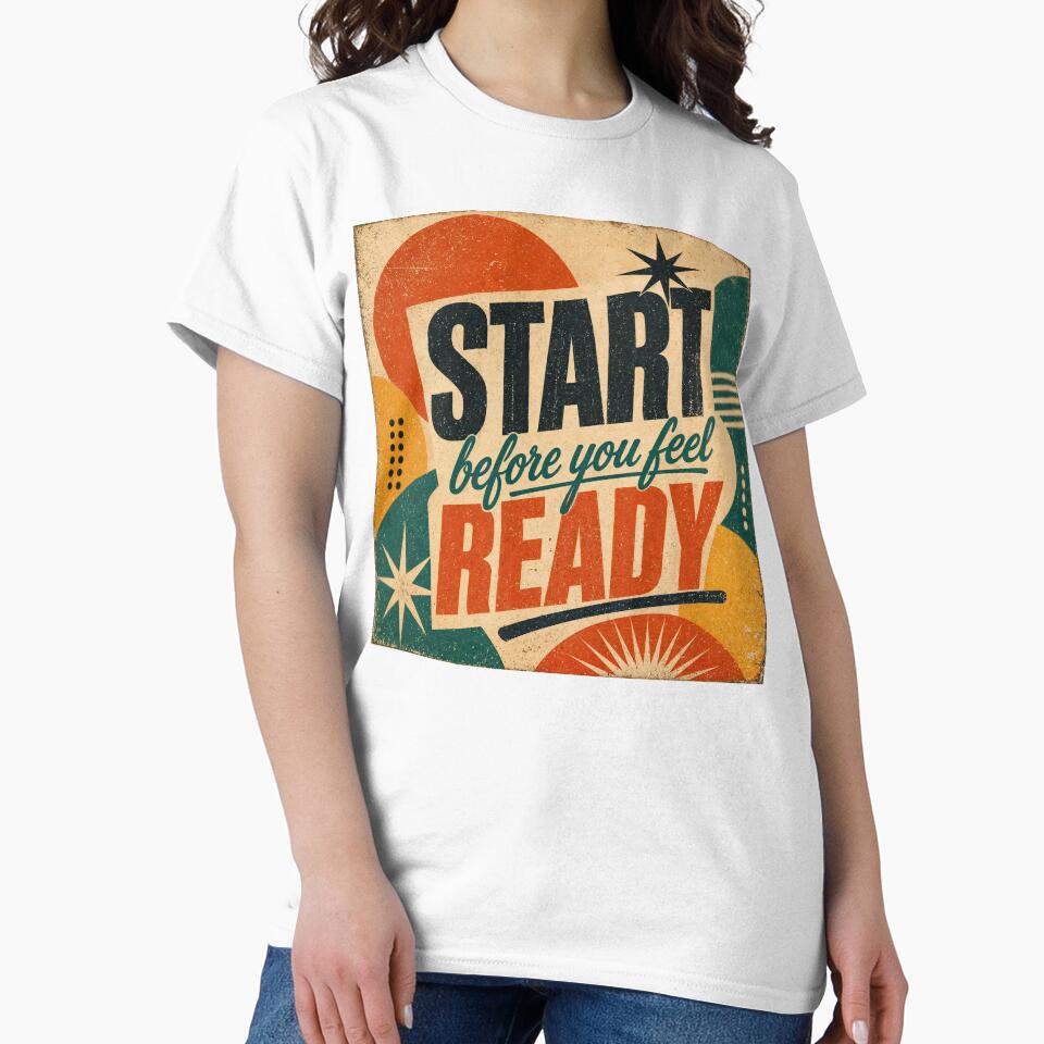 Wall Art - Postcard - Retro Momentum: Start Before You Feel Ready by ForeverPrintsOK