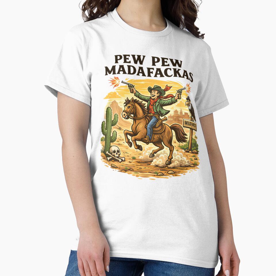 Hilarious Retro Cowboy Pew Madafakas by Blok45